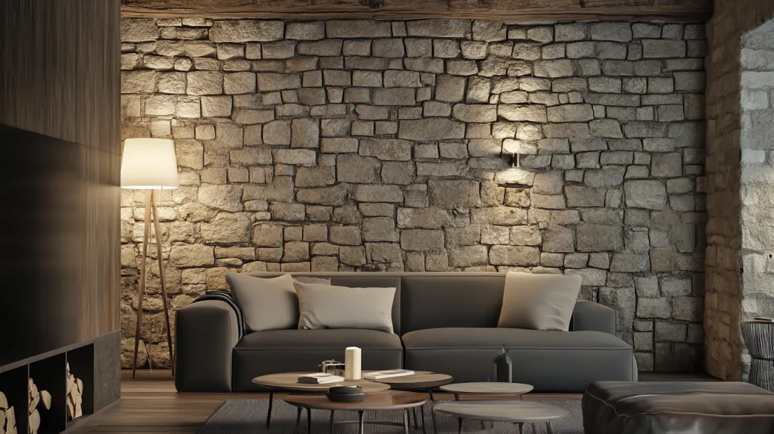 Rustic Textures wall designs for living room