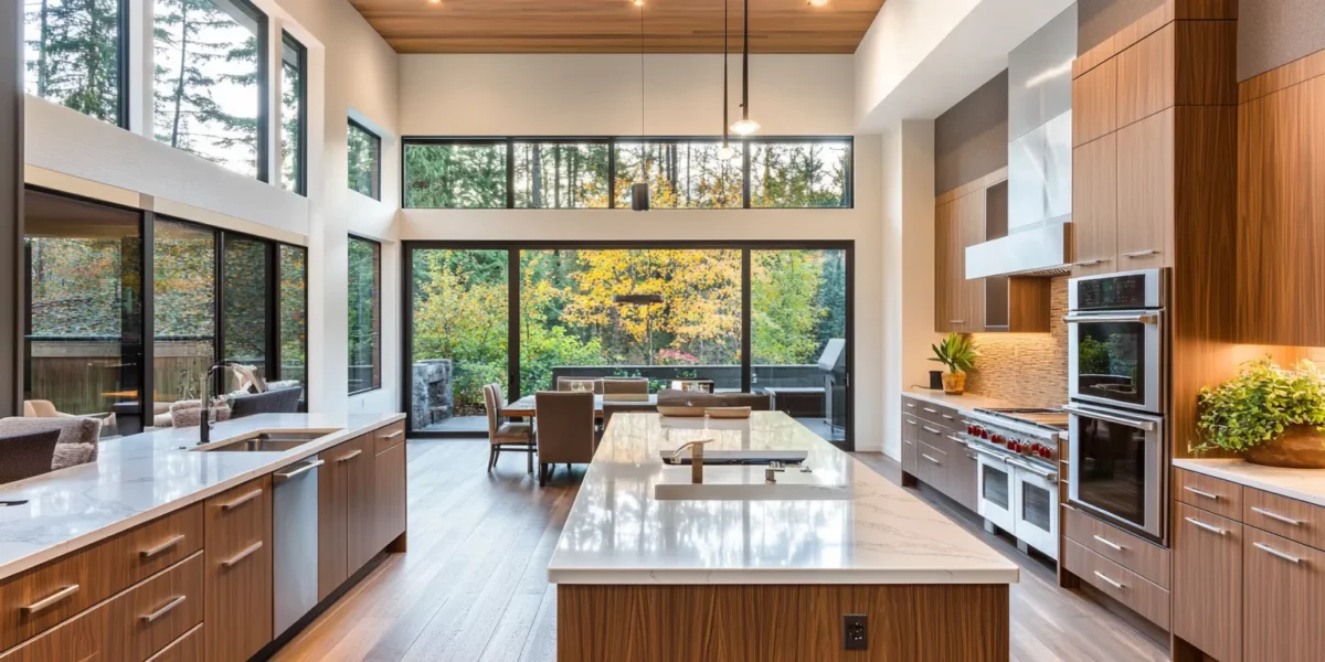 luxury modern kitchen with a touch of nature