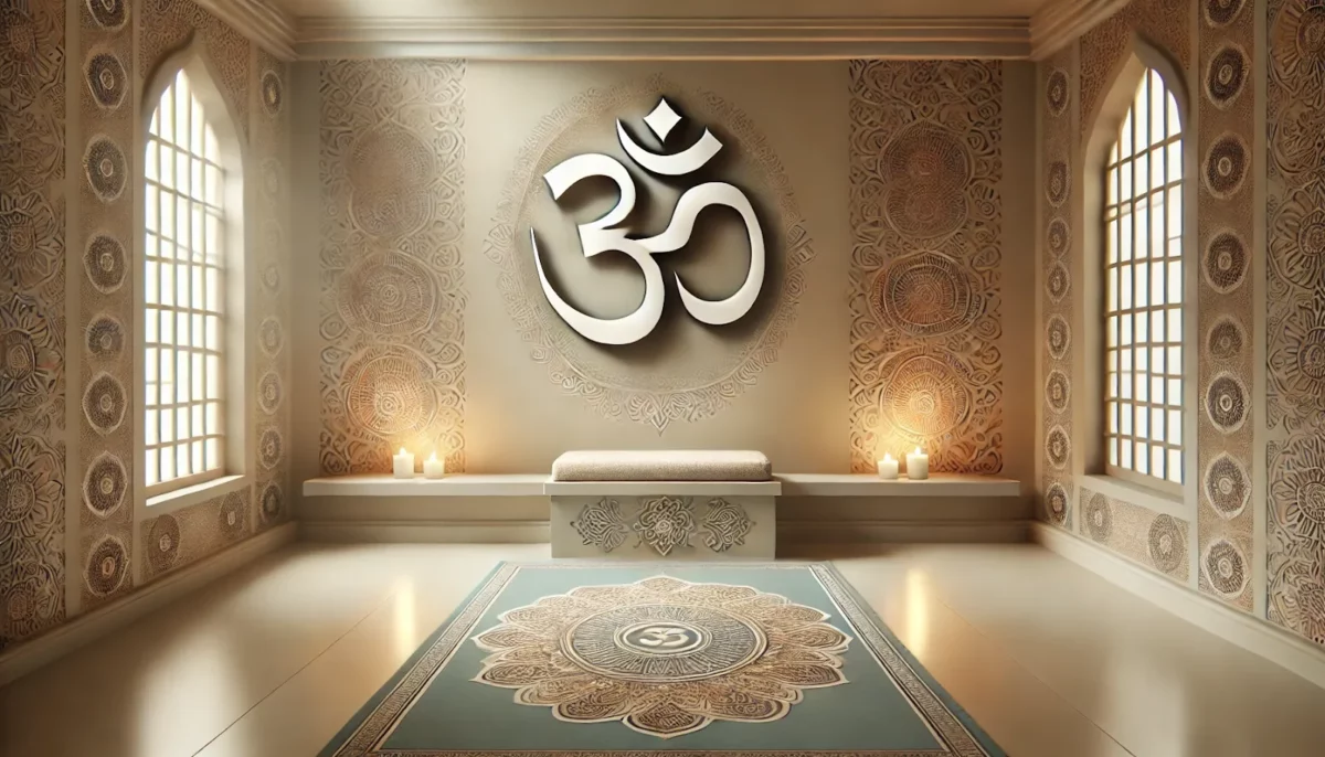 om pooja room wall paper design