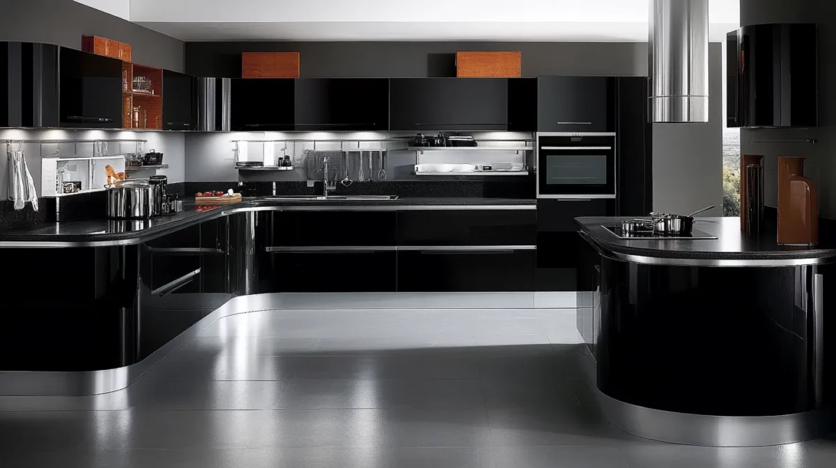 the captivating contrast of black and grey modern luxury kitchens