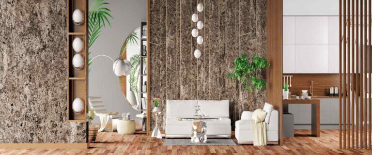 9 Mirror Wall Panel Ideas For 2024 NoBroker   H3  1. Chic Living Room Mirror Wall Panels 768x320 