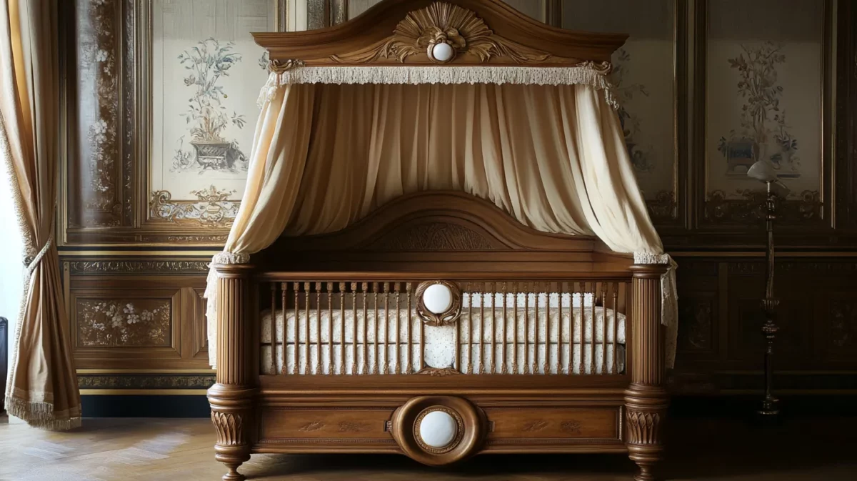 design of wooden cot embrace classic elegance