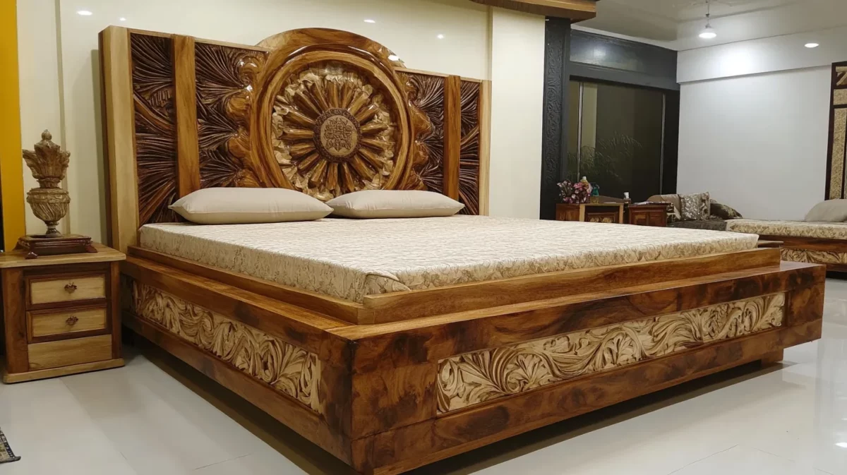 handcrafted segun wood box bed design