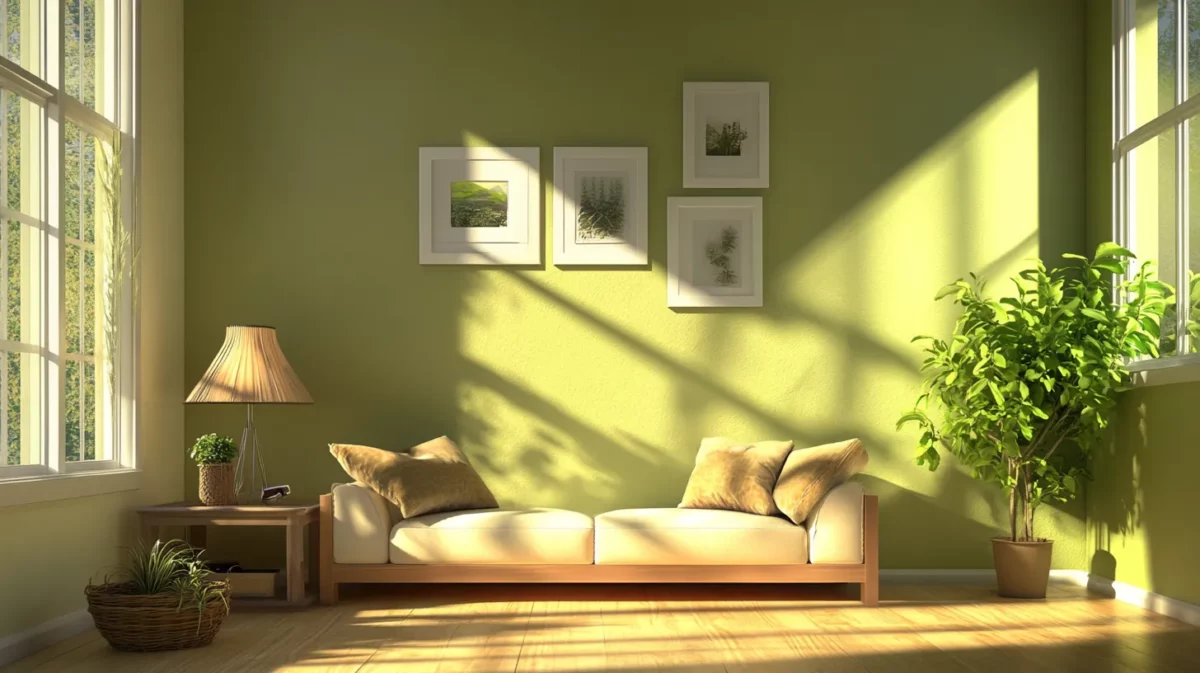 olive green and ivory for relaxing home walls