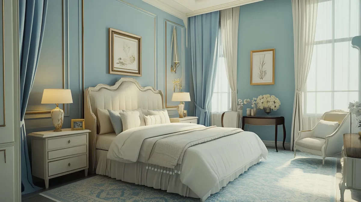 pale blue and cream for serene inside walls