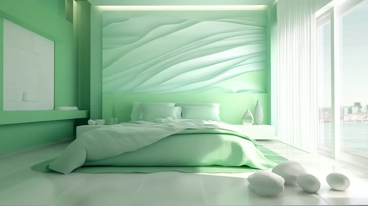 soft mint and crisp white for refreshing inside walls