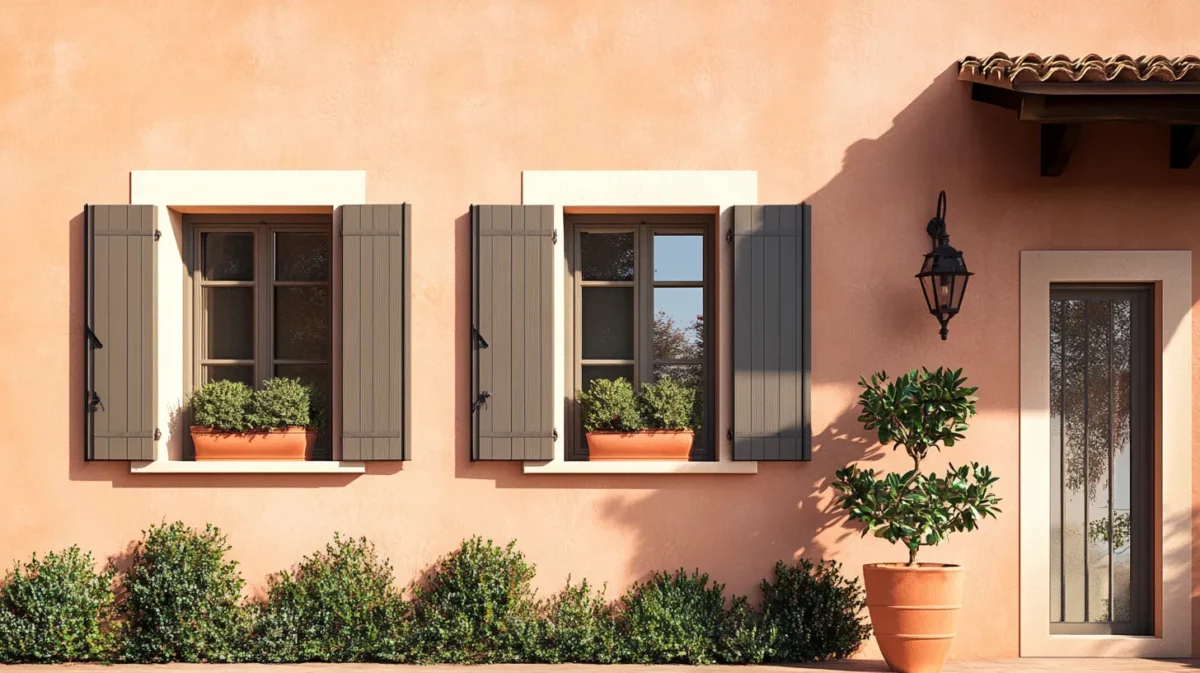 terracotta and beige for warm outside walls