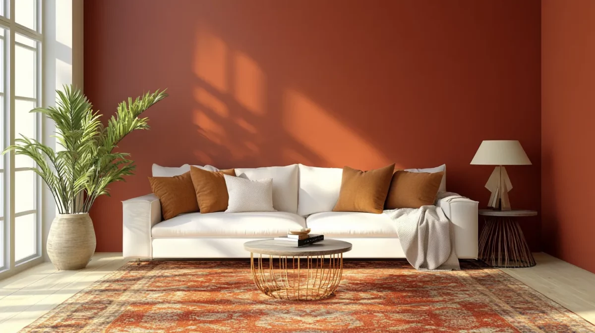 terracotta red and warm cream for inviting home walls