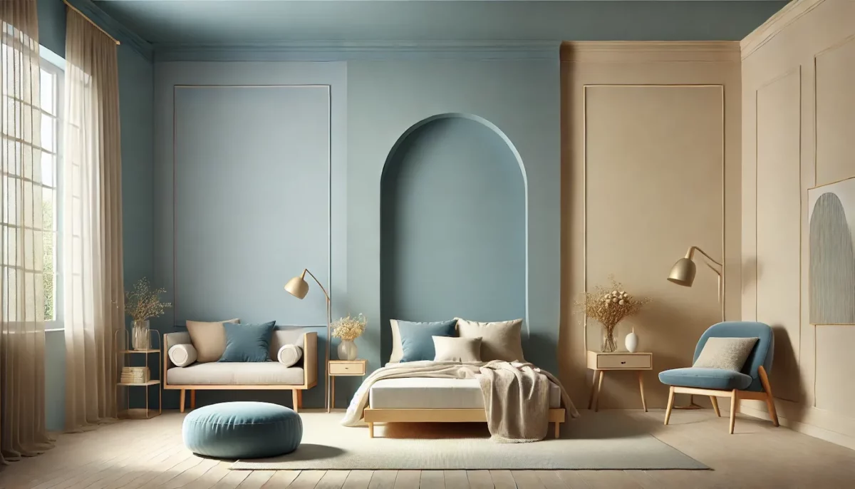 tranquil blue with soft beige best paint for home walls