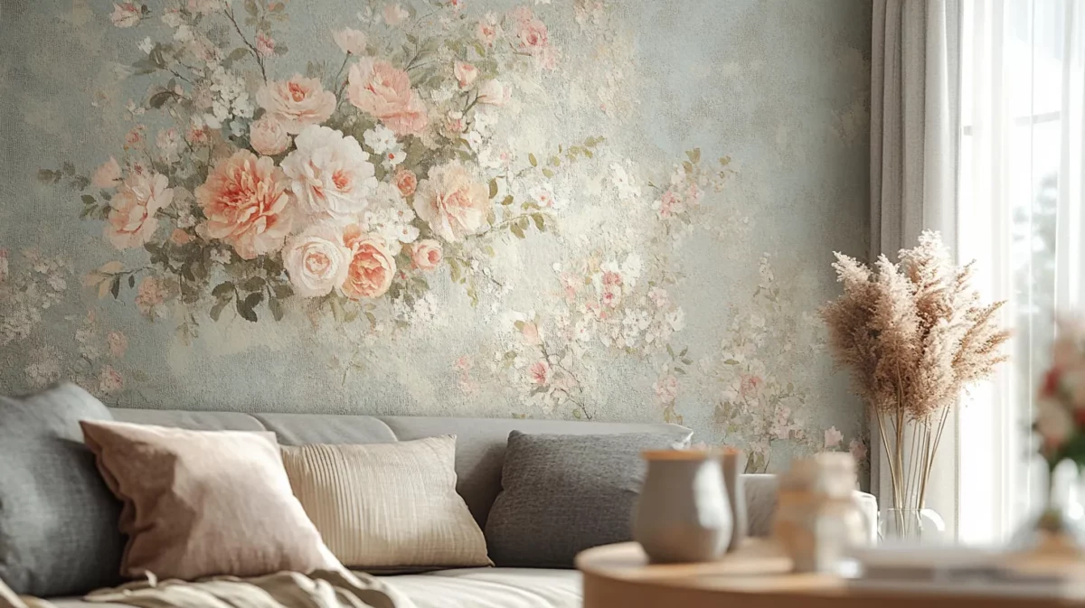 vintage floral texture paint design for hall