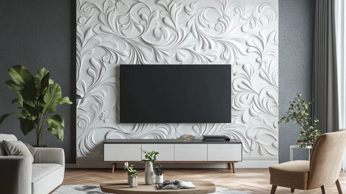 embossed tv wall background