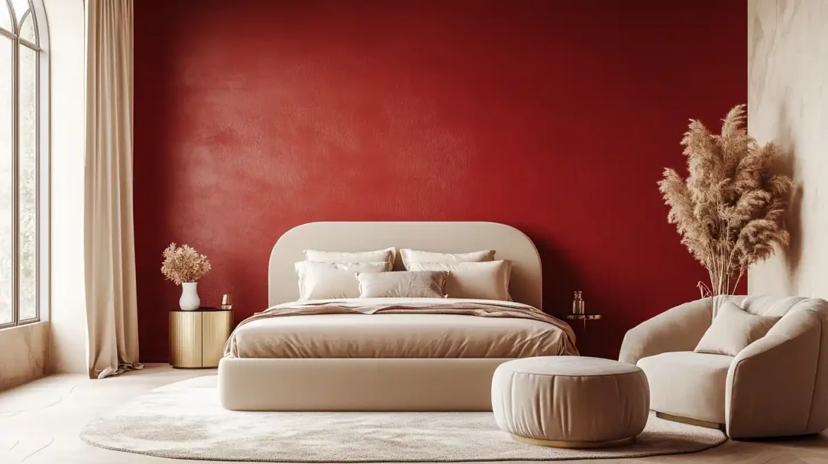 beige and red wall colour combinations