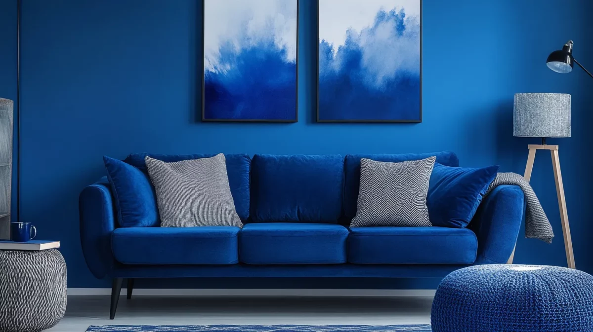 blue living room colour combination