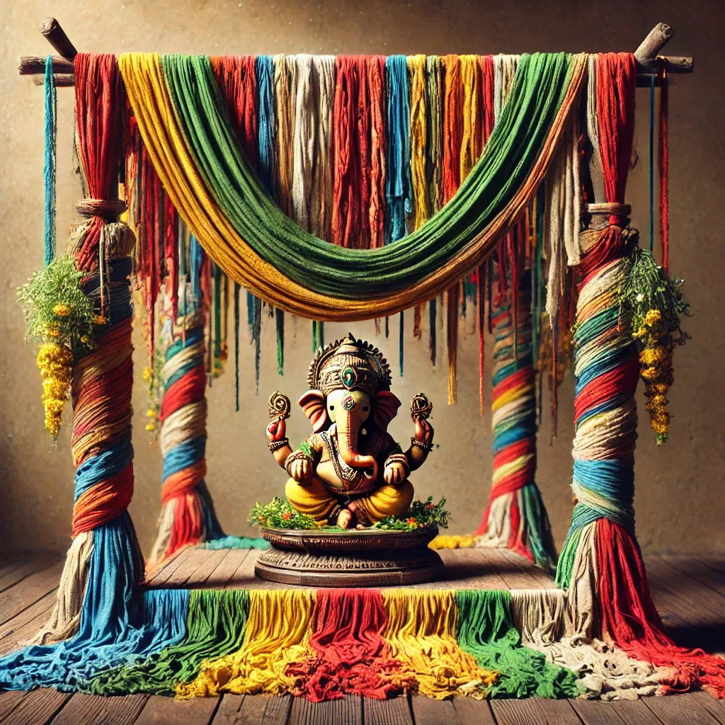 cloth garland for eco friendly ganpati decoration