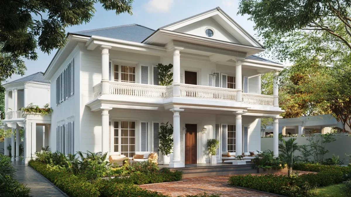 colonial charm front elevation colour combination