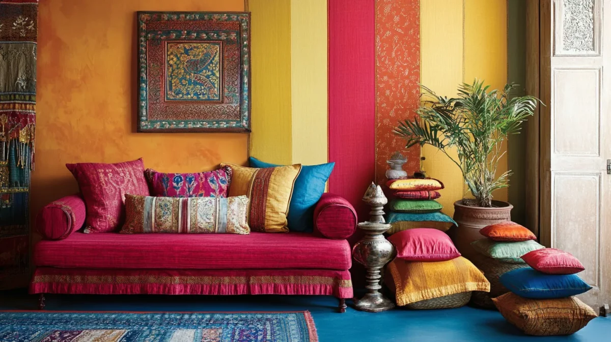 ethnic palette colour combinations for hall