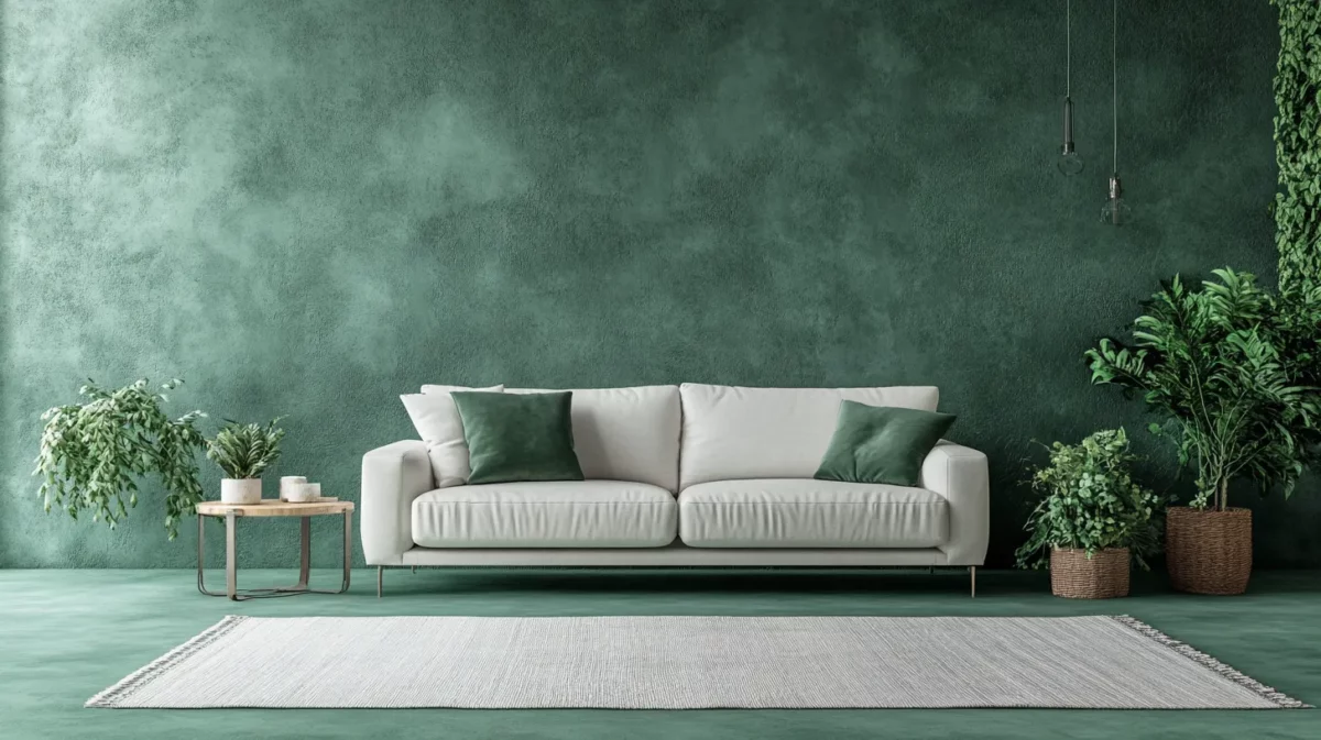 ivory walls with sage living room colour combination