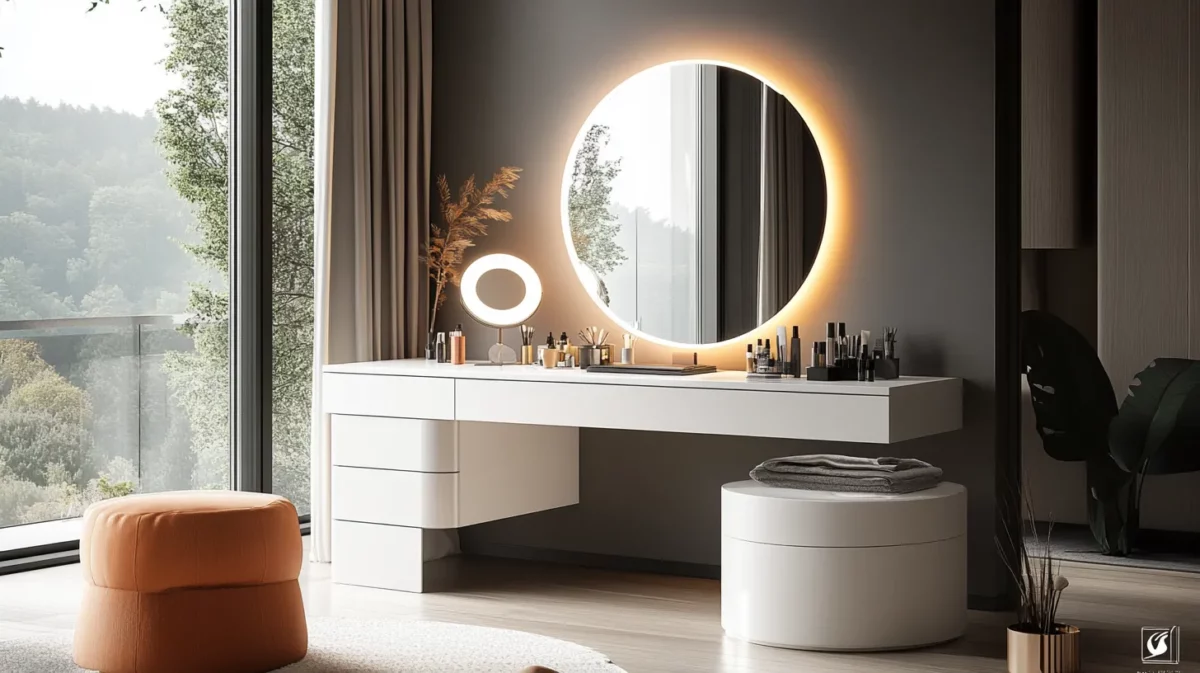 linear dressing table design