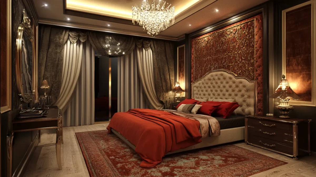 modern royal glam texture design for bedroom