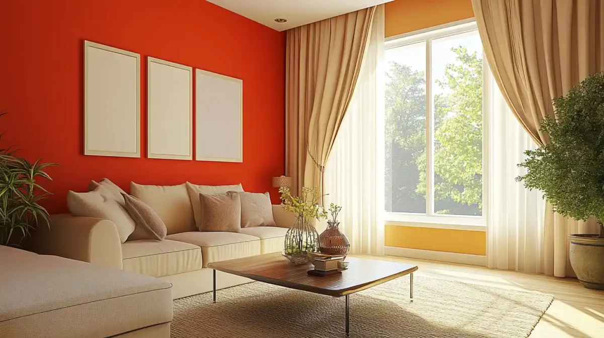 orange and red wall paint combinations