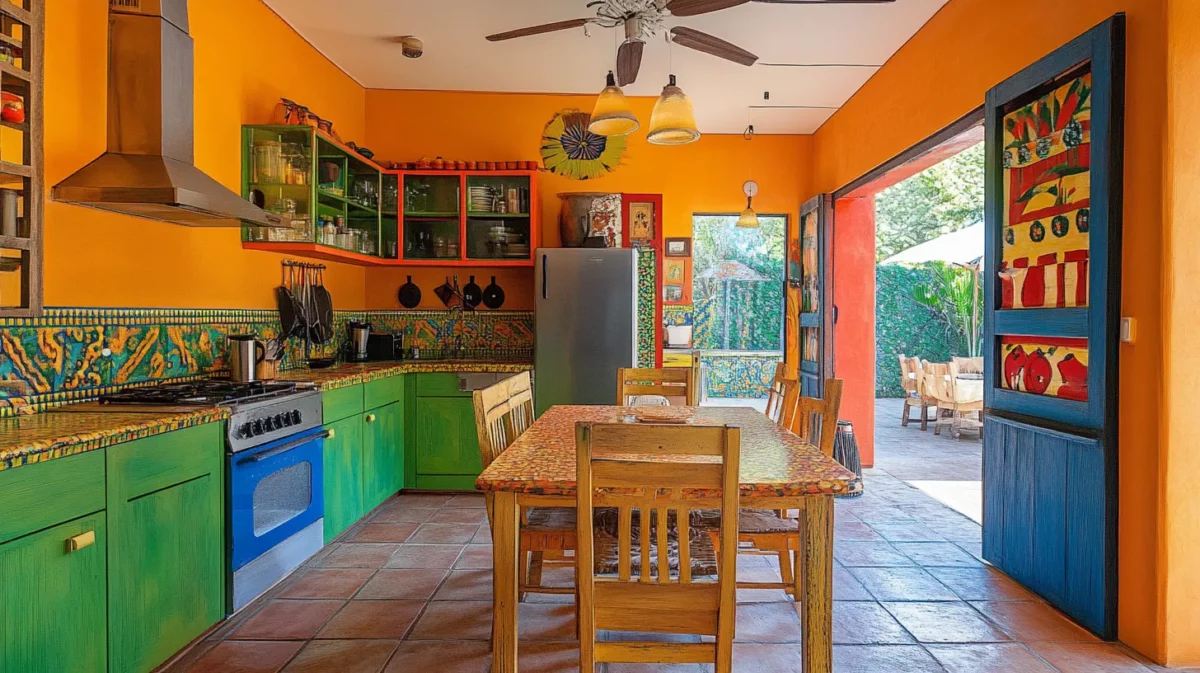 orange yellow and green kitchen colour ideas