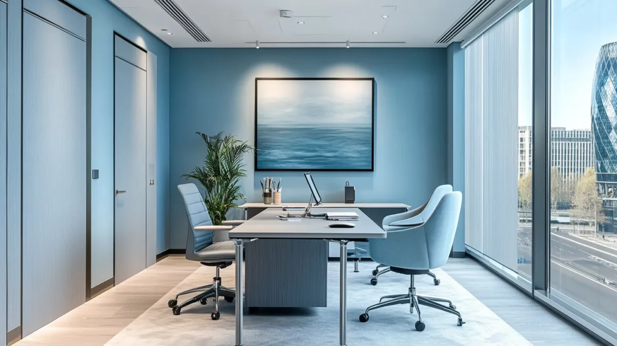 pale blue small office paint colors