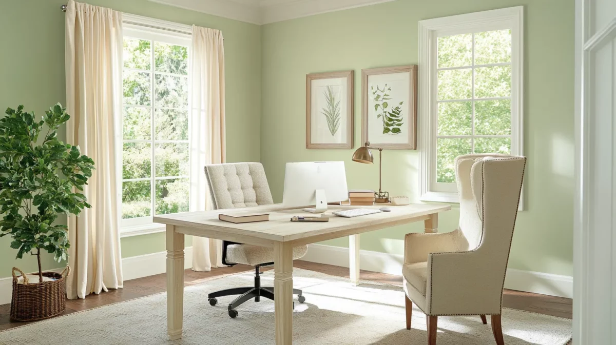 pale green best color for home office walls