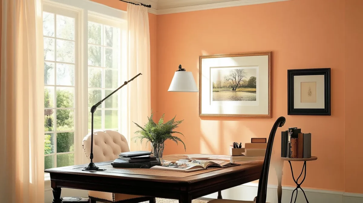 peach the warm best colour for home office walls