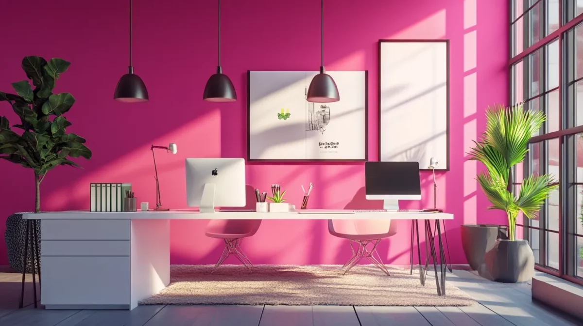 pink office wall colours for energy