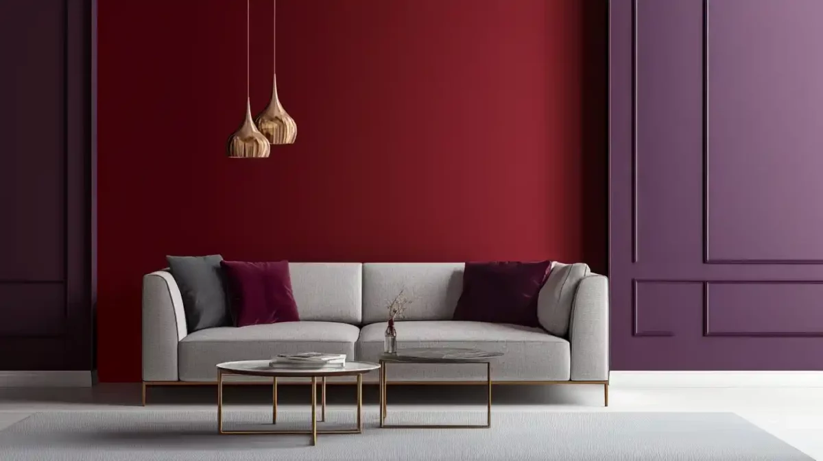 purple and red wall paint colour combinations