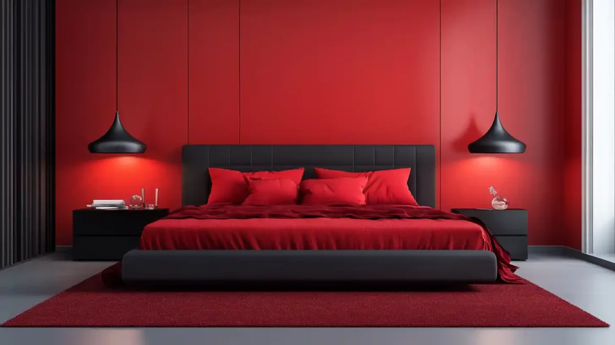 red and black colour wall paint combinations