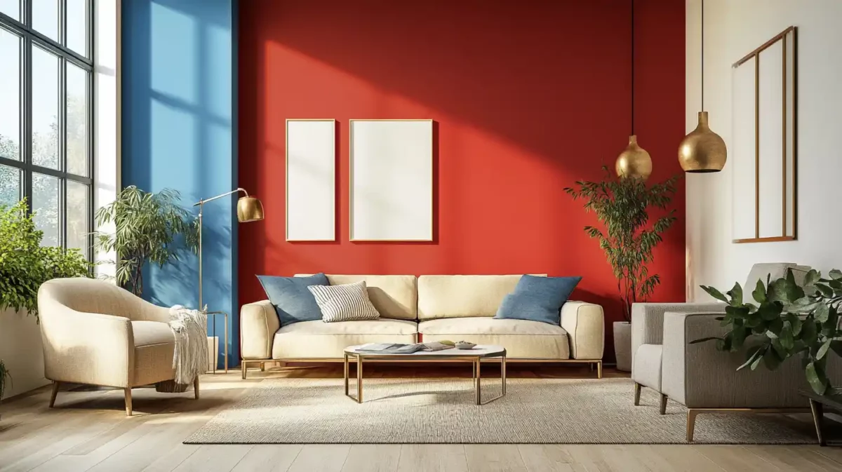 red and blue wall paint combinations