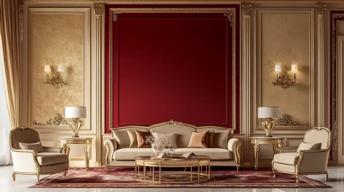 red and gold wall paint combinations