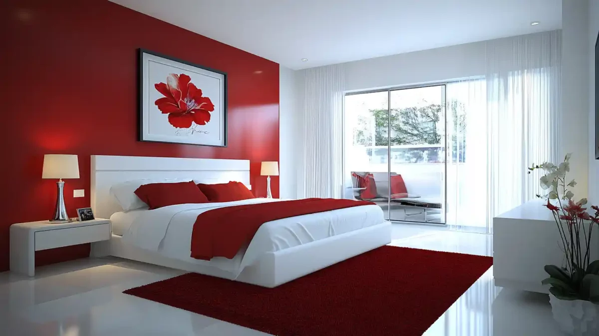 red and white colour wall paint combinations