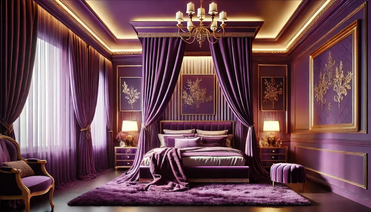 regal purple paradise royale texture paint design for bedroom