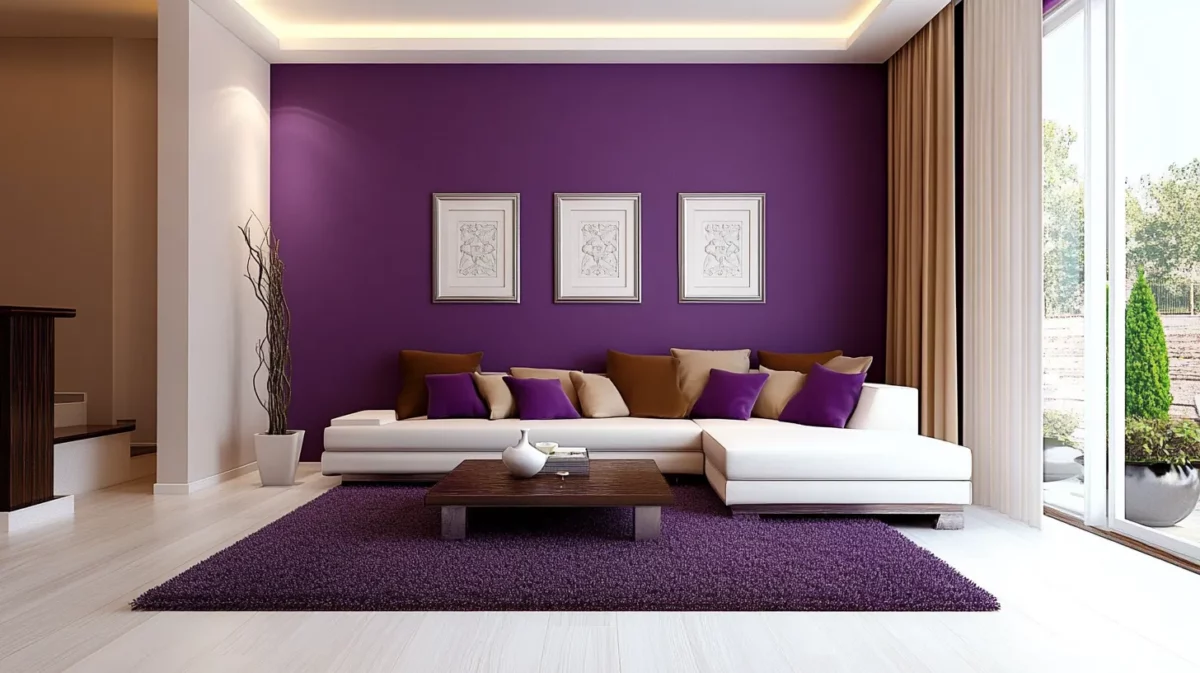 royal purple colour for living room by asian paints