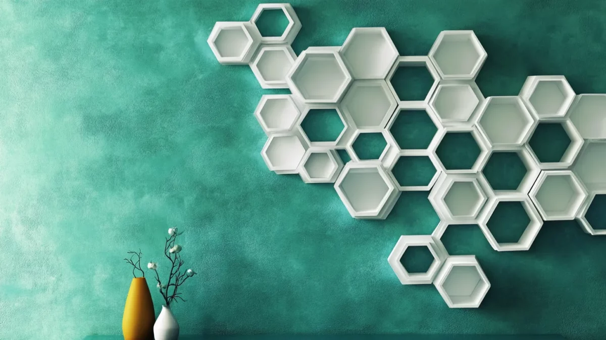 statement wall in honeycomb pattern designs