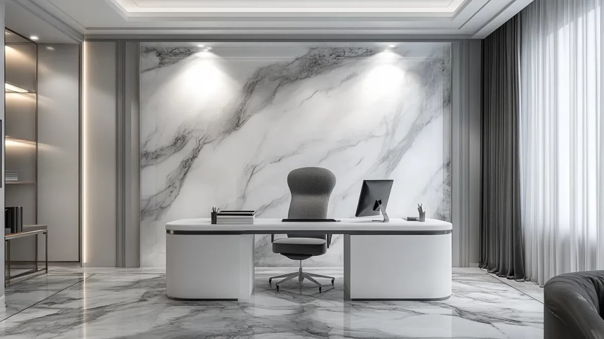 white and grey colour for a sleek office wall