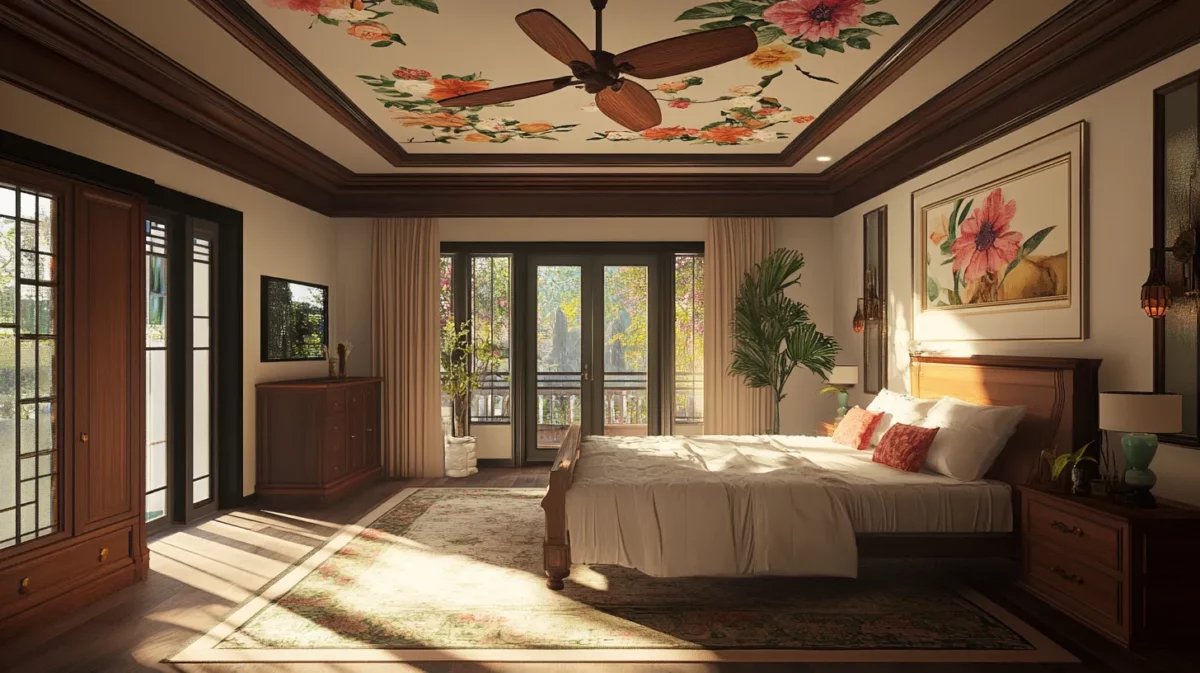 floral fan box pop ceiling design