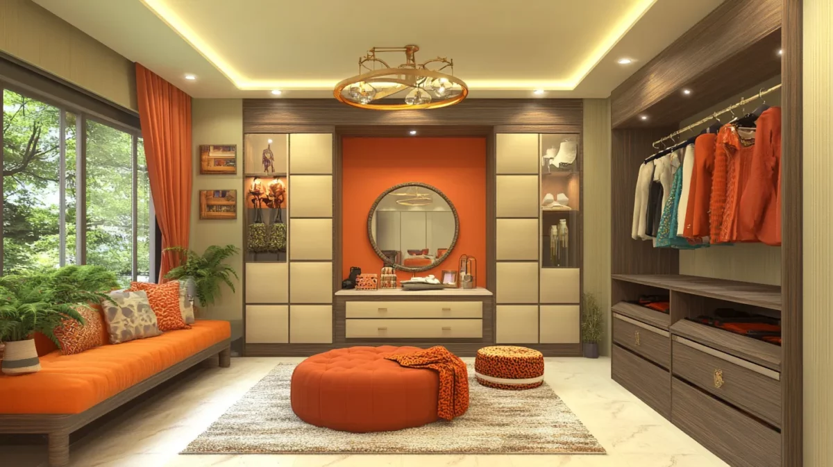 indo western fusion wardrobe inside design