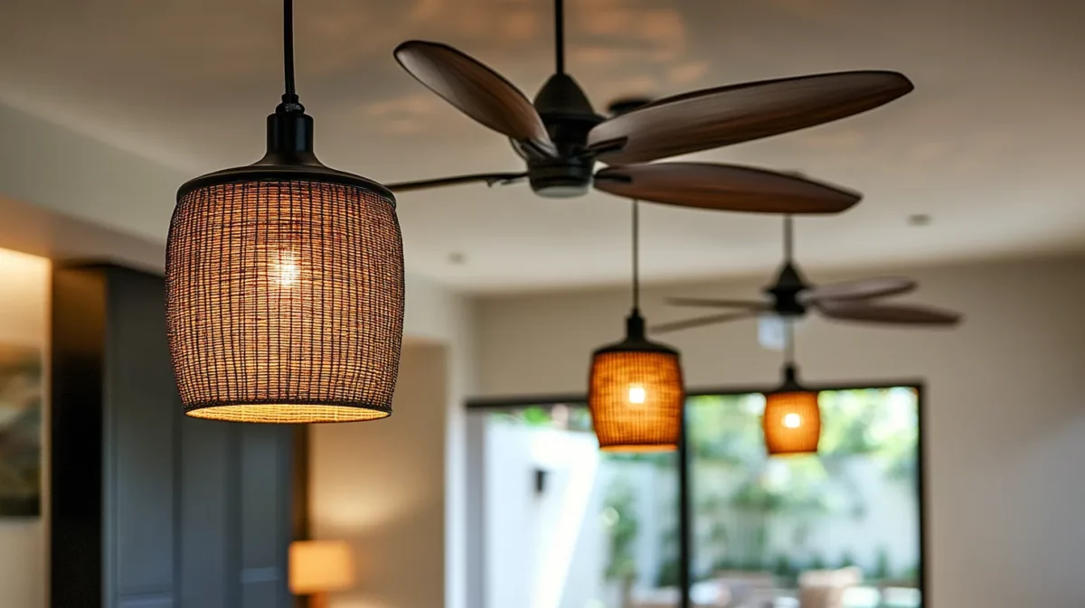 pair statement lights and fans