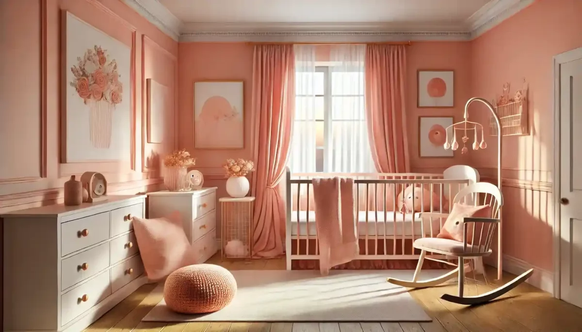 baby pink and peach colour combination