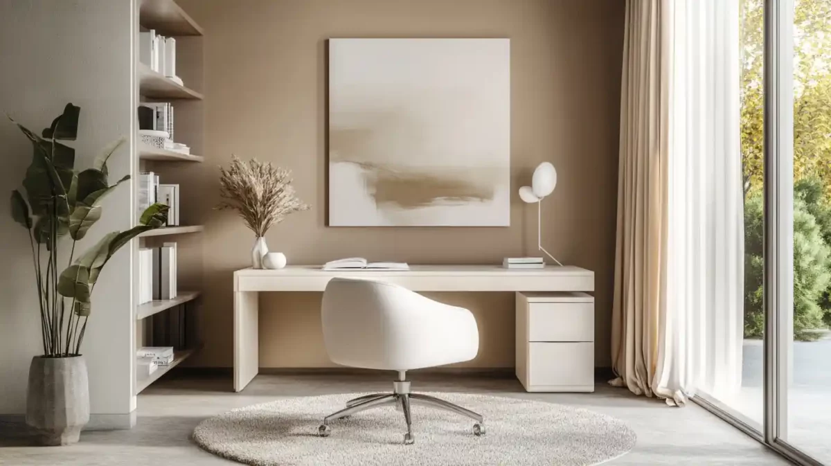 beige and white for study room colour combination