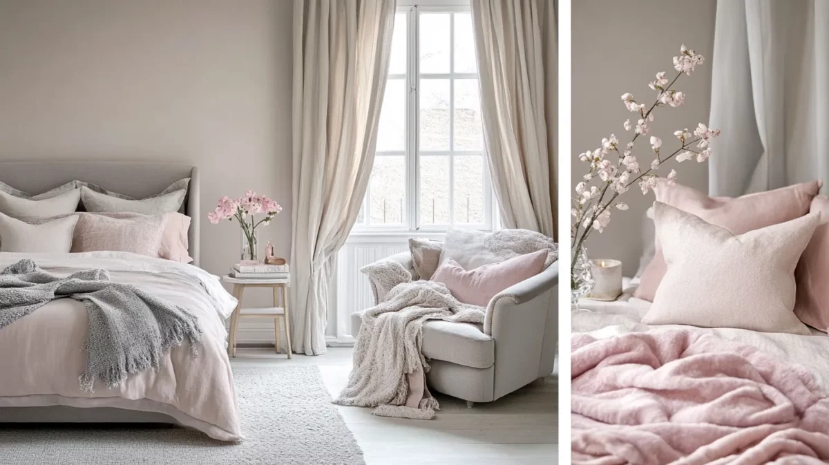 blushing neutrals with light pink colour combinations