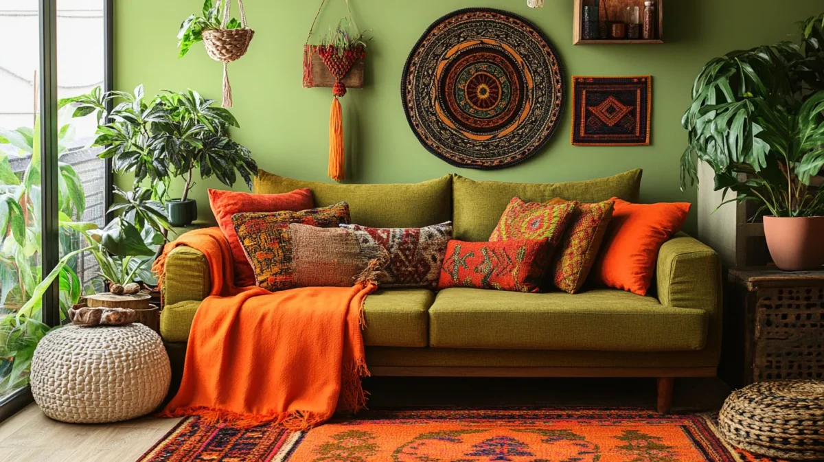 boho escape olive green colour combination