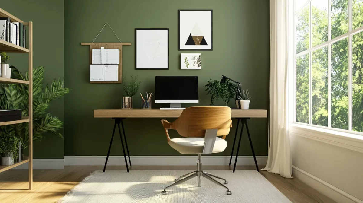 calm home office wall colour combination