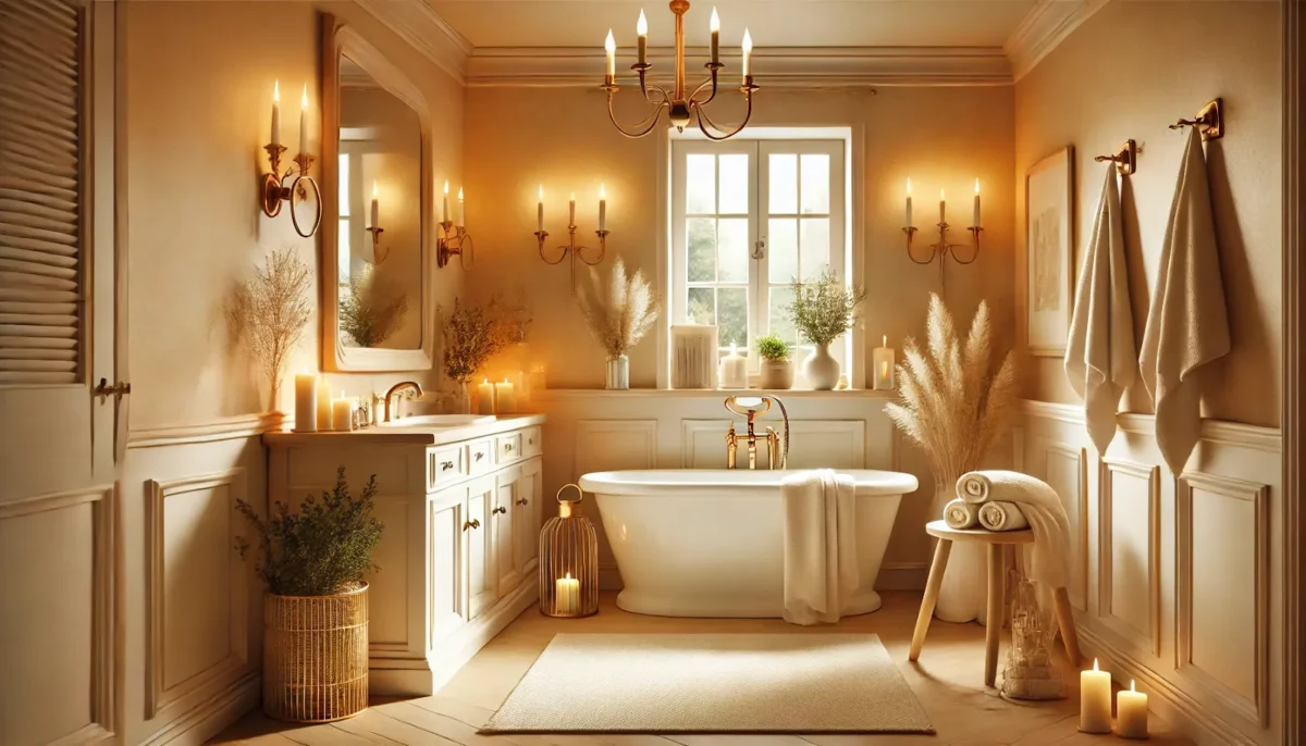 candlelit ivory bathroom design colour schemes