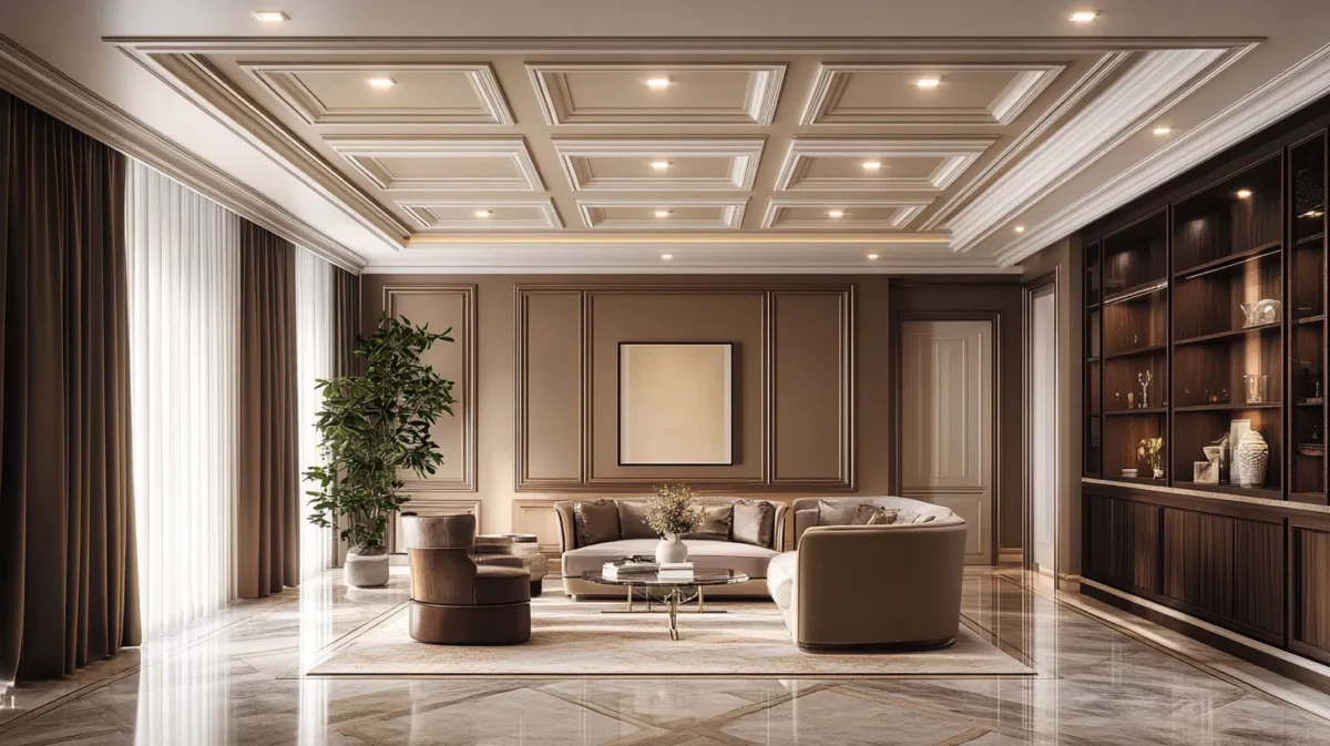 classic coffered ceiling pop designs for hall