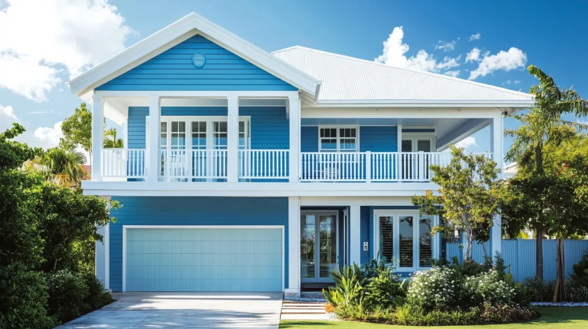 coastal blue exterior wall paint colour combination