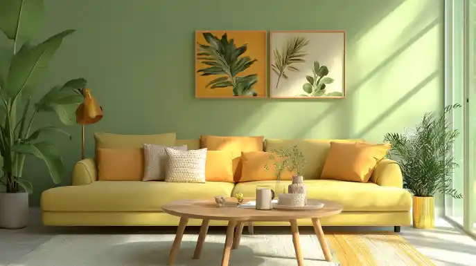 colour combinations with pista green and golden honey